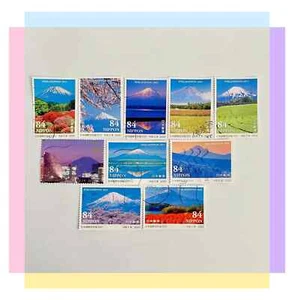 With stock cards-Big size Japan Mt Fuji used stamp set 2020-21 Stamp UK SELLER - Picture 1 of 9