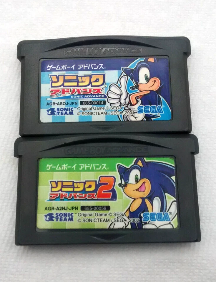 Sonic Advance 1 & 2 lot Japanese Nintendo GameBoy Advance GBA Tested AUTHENTIC - Image 1 of 4