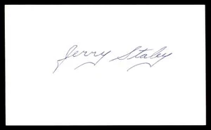 JERRY STALEY Signed Authentic AUTO Index Card YANKEES - Picture 1 of 2