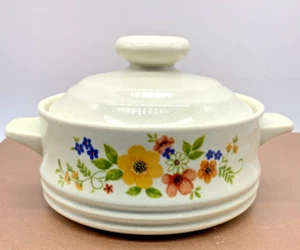 Sweet Flowers Individual Bake Serve' n Store Stoneware Casserole Dish w/ Lid, 5” - Picture 1 of 4