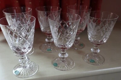 6 Beautiful Stuart Crystal Large Goblets Charles & Diana's Royal Wedding + Boxes - Image 1 of 4