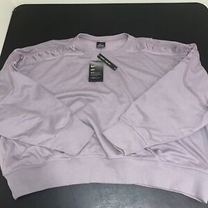 Nike Women's Cropped Fleece Laced Training Crew Top purple DA0447-010 3XL