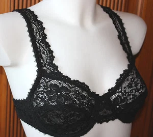 NEU HÜBSCHER BÜGEL BH aus STICKEREI SPITZE 70 75 A NINA VON C schwarz *095389 - Picture 1 of 4