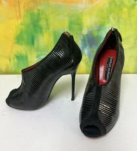 Classy Sexy Chic CHARLES JOURDAN PARIS Rare2Find Y2K Black Booties Heels 5.5M - Picture 1 of 11