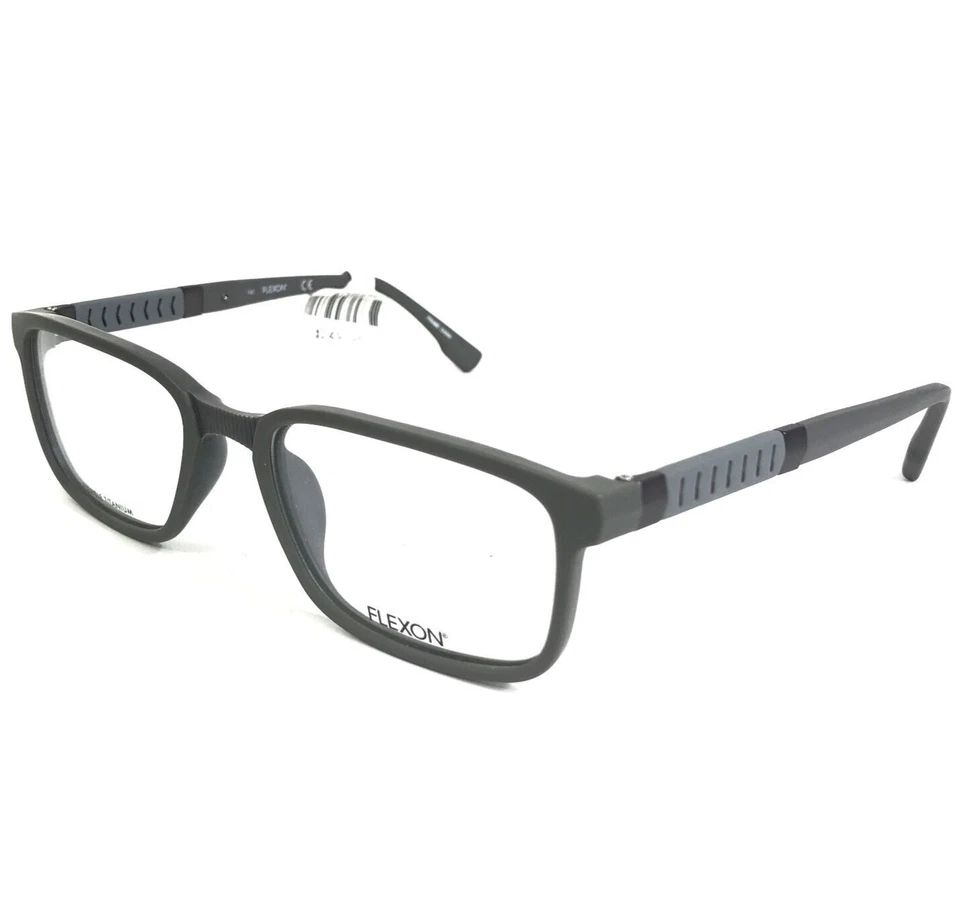 Flexon Eyeglasses Frames E1115 035 Grey Rectangular Full Rim 53-19-140