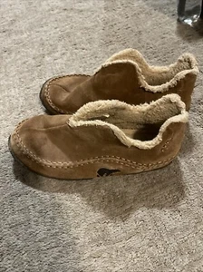 Sorel Manawan Brown Leather Slip On Moccasin Slipper NM1466-251 Mens Size 10 - Picture 1 of 7