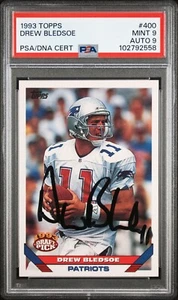 1993 Topps Drew Bledsoe Autograph On Card Rookie Auto PSA 9 with DNA Certified 9 - Picture 1 of 3
