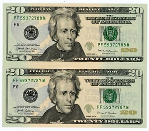 Usa-Federal Reserve notes .. P-7002-F .. 20 Dollars .. 2017-A GEM*UNC* - Picture 1 of 2