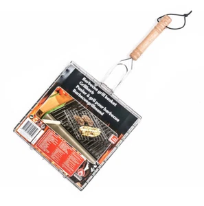 Grill Fischbräter Fischgriller Grillwender Grillkorb Burger Gemüse Grillhalter - Bild 1 von 6