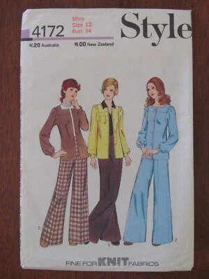STYLE PATTERN - 4172 LADIES SQUARE NECK JACKET FLARED PANTS SIZE 12 UNCUT - Image 1 of 2