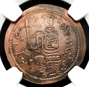 HUNGARY. Bela III. 1172-1196. Æ Follis, Byzantine type, NGC AU Details - Picture 1 of 4