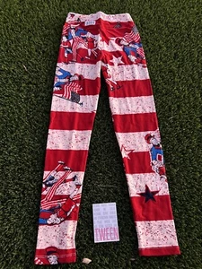 Leggings LuLaRoe Tween Talla 00-0 Juniors Patriótico Americana Yankee Doodle #3103 - Imagen 1 de 3