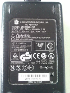 Alimentatore originale Li Shin LSE9802B1240 AC adattatore 12V DC 3.33A 40W - Foto 1 di 1