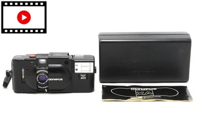 [Almost MINT w/ Box] Olympus XA + A11 Rangefinder 35mm Film Camera Black JAPAN - Image 1 of 4