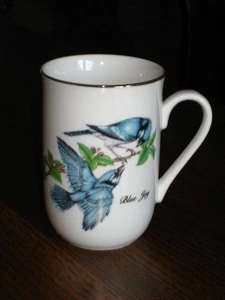 Preciosa taza de café John James Audubon 1985 porcelana azul Jay Japón - Imagen 1 de 5