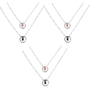 Set of 3 Halskette Für Männer Halzketten Damen Valentinsgeschenk Paar Schmuck - Picture 1 of 12