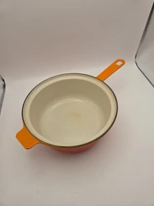 Cousances #22 Cast Iron Saucepan Saute Pot Flame Orange No Lid - Picture 1 of 7