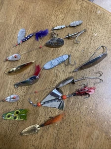 Lot Vintage Angelköder Weezel Rex Spoons, Shysters, Johnson’ Silver Minnows - Bild 1 von 3