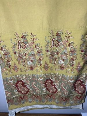 POTTERY BARN table Runner 20" X 84” Gold Paisley Linen Blend Lined - Image 1 of 4