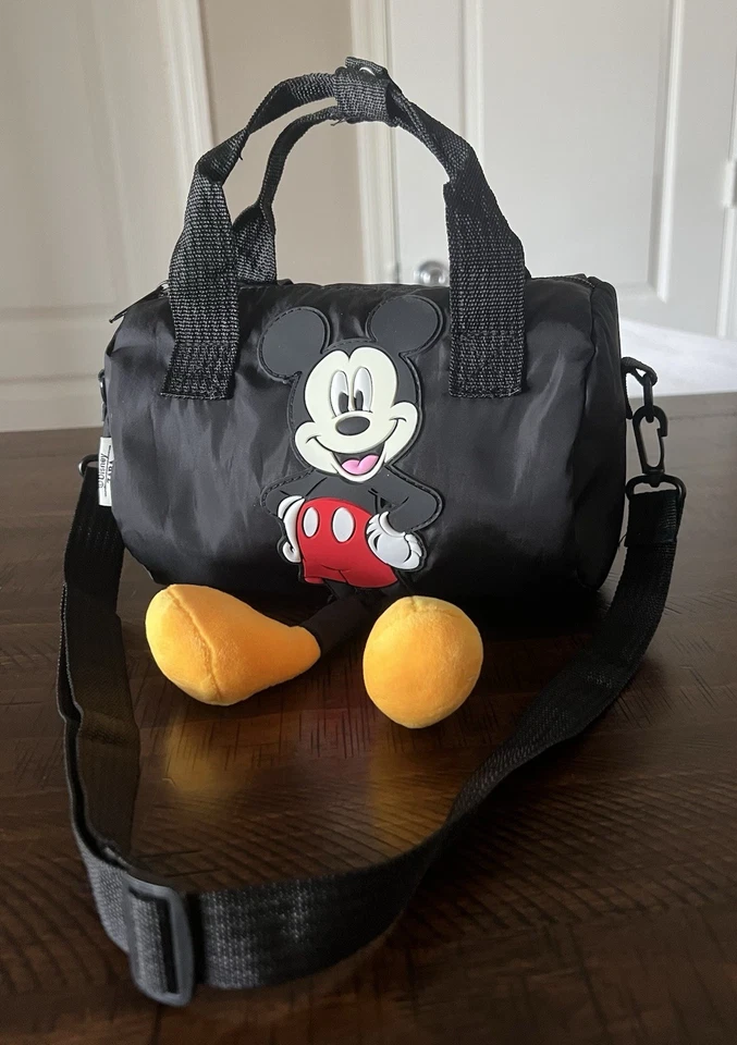 1-ZARA MICKEY MOUSE DISNEY Crossbody BAG BLACK 9inx6in Excellent ConditionCanvas - Image 1 of 4