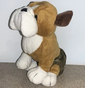Ganz Webkinz Bulldog Brown & White in Camouflage Shorts Plush Animal Toy No Code - Picture 1 of 10