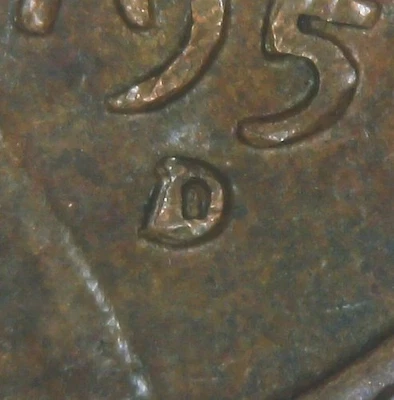 1951 D LINCOLN WHEAT CENT 1951D-1MM-001 D/D/D REPUNCHED MINT MARK *FREE SHIPPING - Image 1 of 4