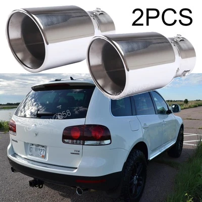 38-76mm Straight Exhaust Pipes Car Rear Throat Muffler For Volkswagen TouaregTDI Foto 1 de 4