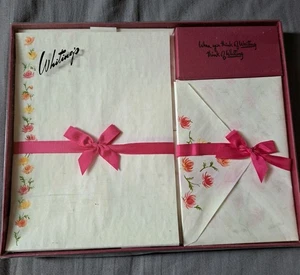 Nueva Caja Vintage Papelería Whiting's Vitela Floral 24 Hojas 21 Envs.  - Imagen 1 de 4