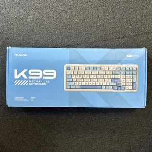 Mchose K99 White Blue Wireless Gasket Mount RGB Mechanical Keyboard - Picture 1 of 2