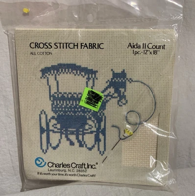 Charles Craft, Inc. Cross Stitch Fabric Aida 11 Count 1 Piece 12" x 18" ivory - Image 1 of 2