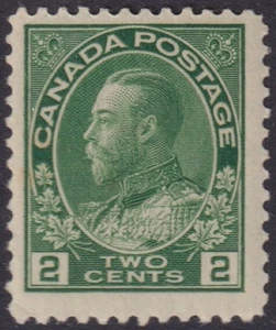 CANADA Sc#107.2 MNH KING GEORGE V  2¢ YELLOW GREEN - Picture 1 of 1