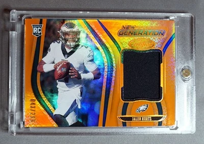 Jalen Hurts 2020 Certified RC Rookie Patch New Generation Orange #14 (RARE) /299 - Image 1 of 3