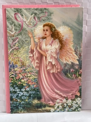 Thinking Of You Angel Greeting Card Matching Envelope  - Image 1 of 4
