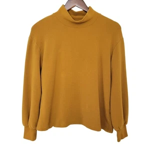 Miles By Madewell Mock Neck Pullover Sweater Womens Size S Mustard Yellow Casual - Picture 1 of 6