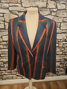 ✨️ Stripped Jacket Marilyn Amselm Designed For Hobbs Size 12 ✨️ - Imagen 1 de 7