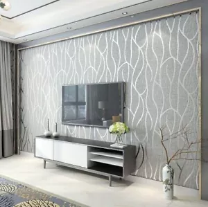 10M 3D Geprägte Tapeten Licht Glitzer Vliestapete für Wohnzimmer Schlafzimmer*DH - Bild 1 von 9