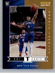 2020-21 Panini Instant NBA Rookie Impulse Obi Toppin RC SP Card Gold 1/1740 - Picture 1 of 2