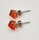 Beautiful Vintage Silver 925 Stud Earrings With Crystals. P131.