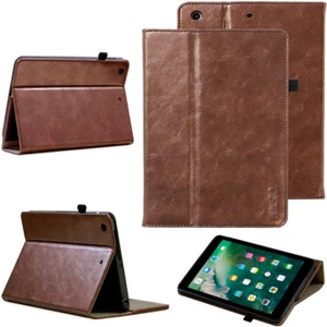 Luxury Leder Schutzhülle für Apple iPad Mini 123 Tablet Tasche Cover Case braun - Picture 1 of 12