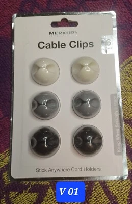 Merkury Innovations Cable Clips 6 pk Stick Anywhere Cord Holders New in Package - Image 1 of 2