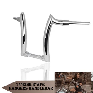 14'' Rise Handlebar Ape Hanger Handle bars Fit For Harley Softail Low Rider - Picture 1 of 16