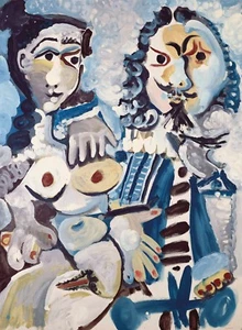 PABLO PICASSO Poster or Canvas Print "Mousquetaire et nu assis" 1967 - Picture 1 of 1