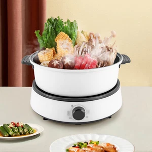 Electric Cooker Multifunctional 4L Non-Stick Pan Cooking Hot Pot w/ Glass Lid - Picture 1 of 24