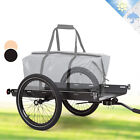 Load Trailer Bicycle Trailer Handcar Transporter 50L 40kg 16" Wheels Black