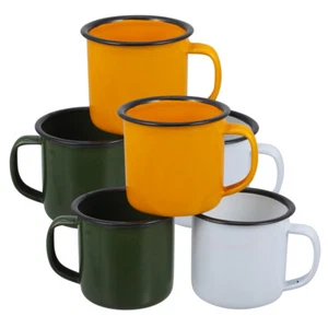 6 Pcs Metal Camping Mugs Outdoor Camping Mugs Enamel Camping Cup - Picture 1 of 12