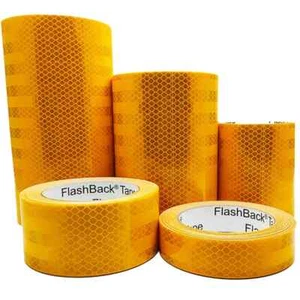 Golden Yellow Reflective Tape Self-Adhesive Prismatic Flashback® Reflective Tape - Picture 1 of 7