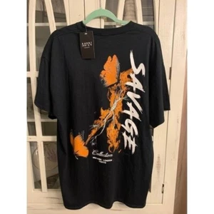 BoohooMAN NWT Tshirt men’s medium savage collection fire butterflies (bin BB) - Picture 1 of 6