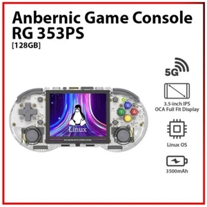 (128GB)Anbernic RG353PS 3.5" WHITE Quad Core Stereo Linux Gaming Console (New) - Picture 1 of 14