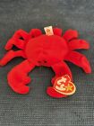 TY DIGGER the Crab Beanie Baby, RED, Birthdate 8-23-95, 1993 On Tush Tag, Mint
