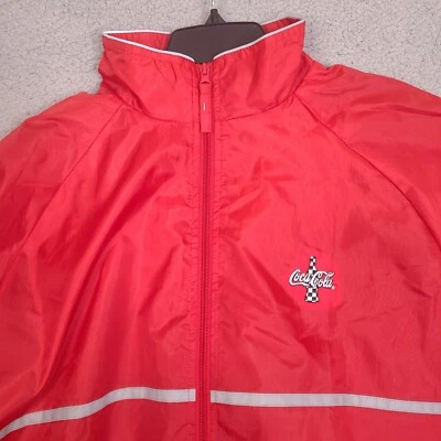 Chaqueta cortavientos Coca Cola para hombre XL roja Dunbrooke a cuadros logotipo forro de malla Foto 1 de 4